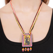 Handmade Clay Cat Necklace & Earrings Set: Whimsical Terracotta Jewelry